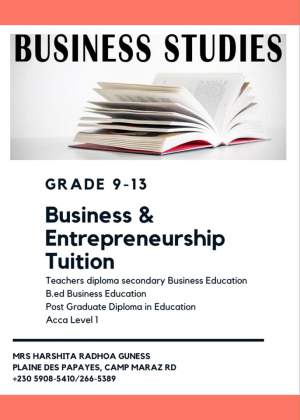 Business Studies Tuition - Business Studies on Aster Vender