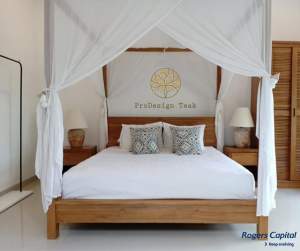 Teak Minimalist Canopy Bed - Bedroom Furnitures on Aster Vender