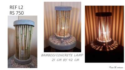 Bamboo/concrete lamp - Handmade