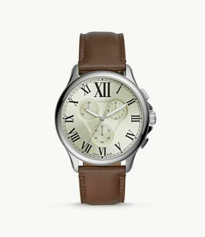 FOSSIL: Montre chronographe en cuir marron - Watches