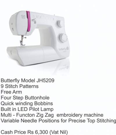 Butterfly Model JH5209 - Sewing Machines on Aster Vender