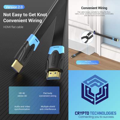 HDMI 2.0 - 4K Cable Flat Body (Color Black) - All Informatics Products