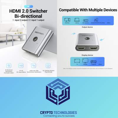 2-Port HDMI Bi-Direction Switcher Silver - All Informatics Products