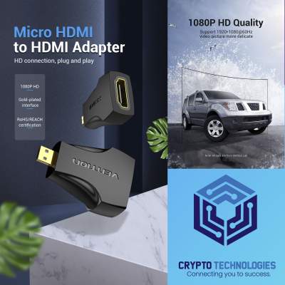 Micro HDMI Male to HDMI Female Adapter Black - All Informatics Products on Aster Vender