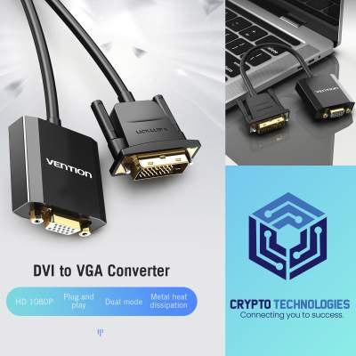 DVI to VGA Converter 0.15M Black Metal Type - All Informatics Products