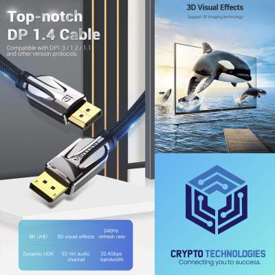 DP 1.4 - 8K Cable (Display Port Cable) Male to Male Black - All Informatics Products