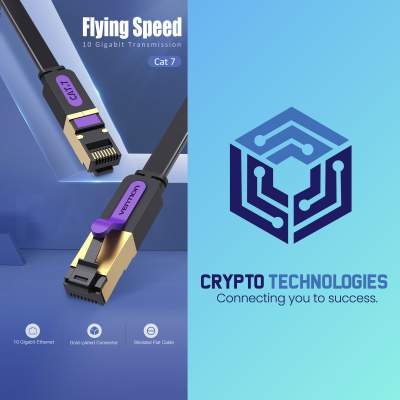 Flat Cat.7 Patch Cable - Black - All Informatics Products