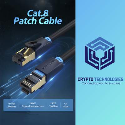Cat.8 SSTP (Screened Shielded Twisted Pair) Patch Cable - Black - All Informatics Products