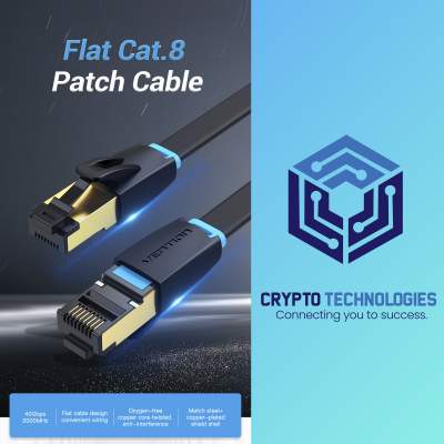 Flat Cat.8 Patch Cable - Black - All Informatics Products