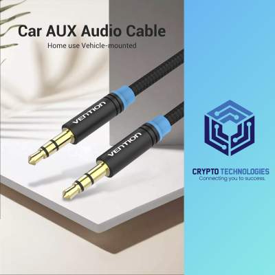 Cotton Braided 3.5mm Male to Male Audio Cable - Black Metal Type - All Informatics Products on Aster Vender
