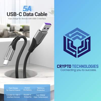 USB-C to USB 2.0-A Male 5A Fast Charger Cable Gray - Aluminum Alloy Ty - All Informatics Products