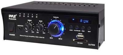 Pyle PCAU35A 2 x 75W Stereo Power Mini Amplifier USB/SD AUX Player  - All electronics products