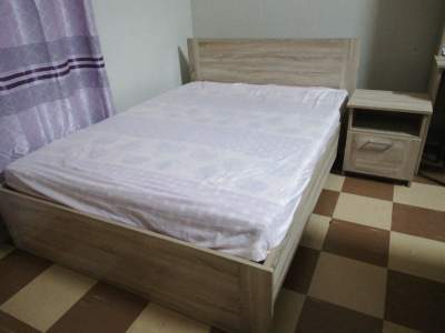 Bed with mattress and nightstand - Bedroom Furnitures on Aster Vender