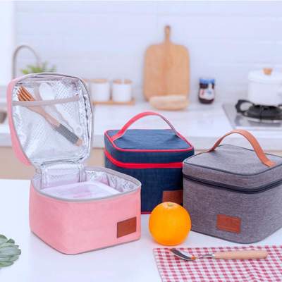 Small square Lunch box bag snacks picnic bags insulated - Bags on Aster Vender