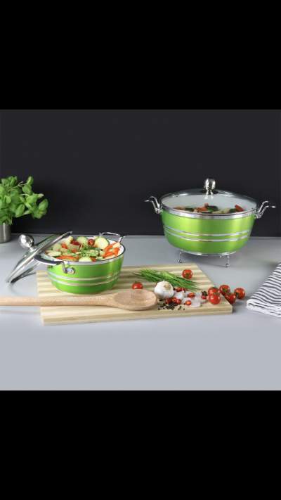 Metallic 5-Piece Non-Stick Die-Cast Stock Pot Set - Kitchen appliances on Aster Vender