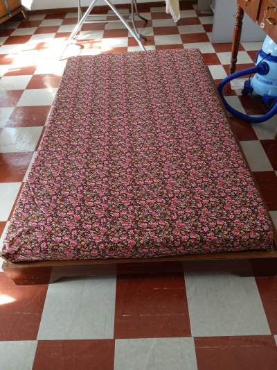 SOLID WOODEN BED + MATTRESS - Bedroom Furnitures on Aster Vender