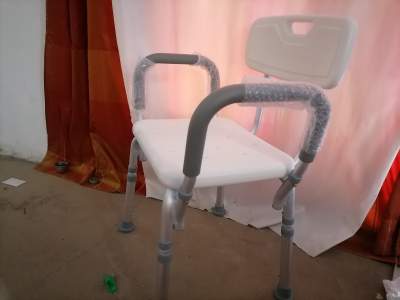 Bath bench with back and arm rest aluminium - Crutch (Béquilles)