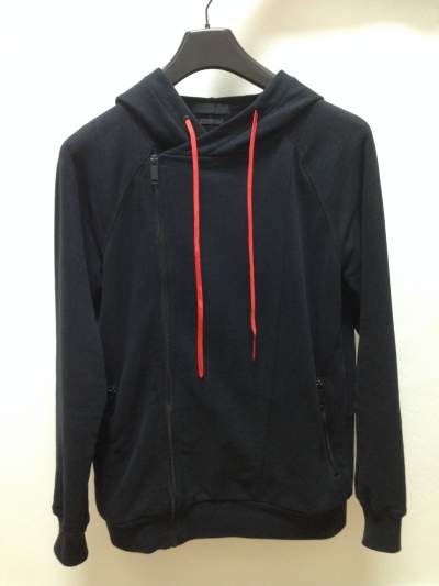 Alexander McQueen - Black Asymmetric Zip Hoodie  - Hoodies & Sweatshirts (Men) on Aster Vender