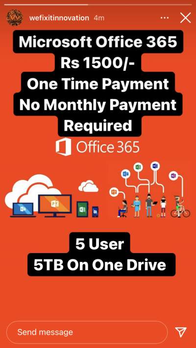 Office 365 One Time Payment  - Others on Aster Vender