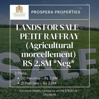 LAND ON SALE IN AN AGRICULTURAL MORCELLEMENT AT PETIT RAFFREY - RS 2.8 - Land