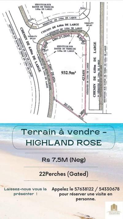 LAND FOR SALE AT HIGHLAND ROSE (GATED COMMUNITY) - RS 7,5M (Neg) - Land on Aster Vender