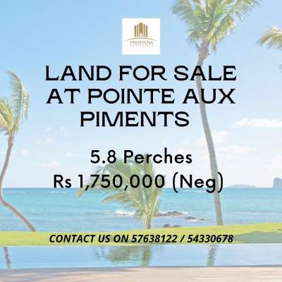 LAND ON SALE @ POINTE AUX PIMENTS - Land