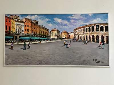 Oil painting of Verona’s Arena - Interior Decor on Aster Vender
