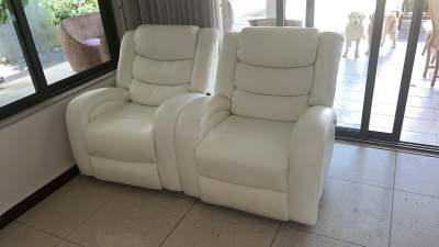 Veneto Recliner Leather Gel White - Sofas couches