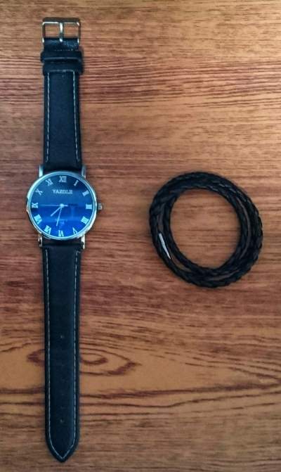 LEATHER WATCH & BRACELET - Watches on Aster Vender