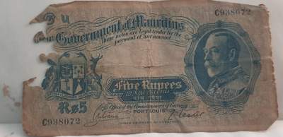 Very rare old currency note 5rs King George 1930 .. - Banknotes on Aster Vender