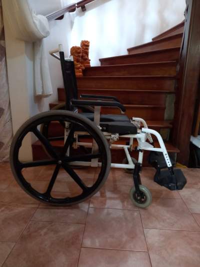 Luxury shower commode & toileting  chair with wheel - Wheelchair on Aster Vender