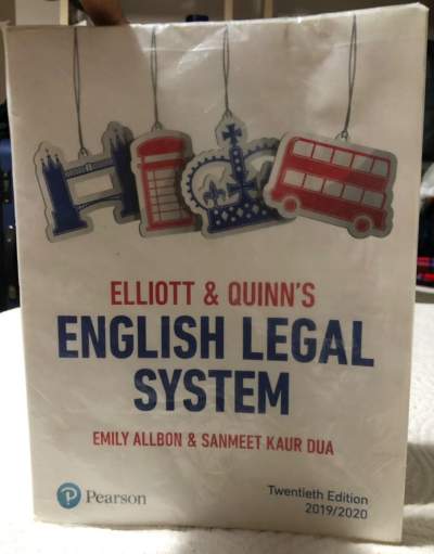 Elliott & Quinn's English Legal System, 20th Edition - Technical literature on Aster Vender