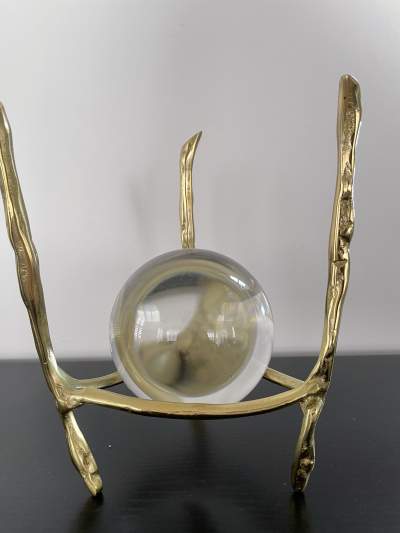 Decorative object - golden base and glass - Interior Decor on Aster Vender