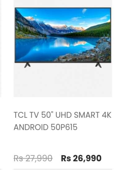TCL TELEVISION 50” UHD 4K SMART  - TV Box