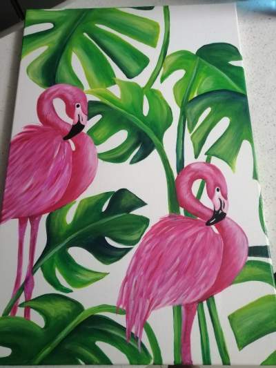 Tableau Décoratif - Tropical Flamingos  - Interior Decor
