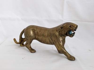 Tigre en laiton - Brass tiger - Old stuff on Aster Vender