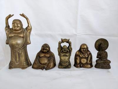 5 bouddhas en laiton - 5 brass buddhas - Old stuff on Aster Vender