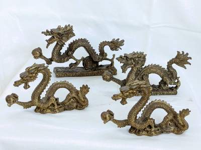 4 dragons en laiton - 4 brass dragons - Old stuff on Aster Vender