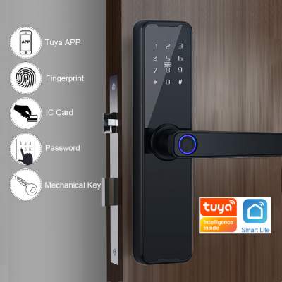 Biometric Fingerprint Door Lock K7 Pro+ Black Smart Lock Tuya App  - All electronics products