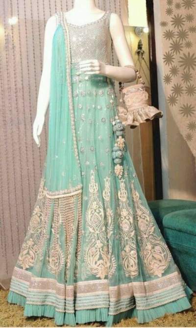New semi-stitched Anarkali dress with stone - Dresses (Women)