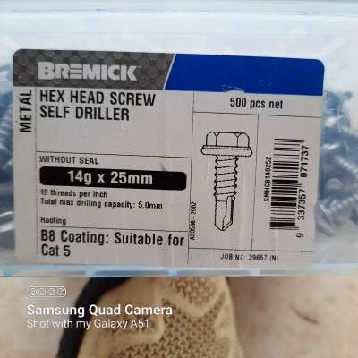 Bremick Australia 14g x 25 mm Screw for Profilage Roofing - Others