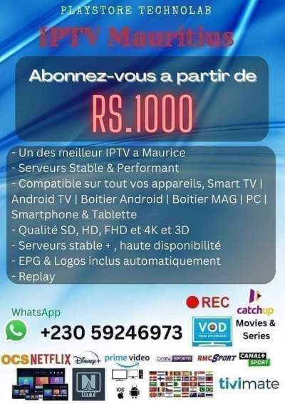 IPTV (Francais,Indien,World Cup,VOD,VOD NETFLIX,PRIME,DISNEY - TV Box
