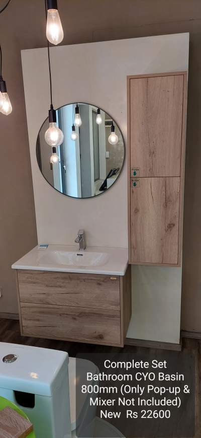 Barthroom Complete Set Basin 800mm Cayon Oak Color - Bathroom