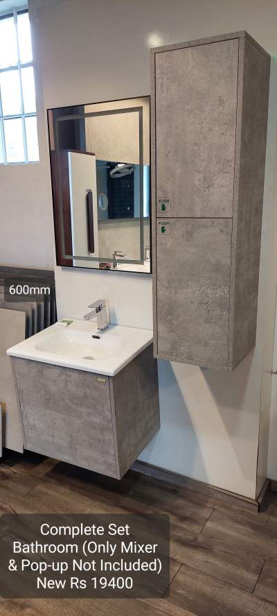 Barthroom Complete Set Basin 600mm - Bathroom on Aster Vender