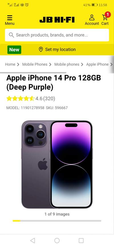 New IPhone 14pro Deep Purple - 128gb - iPhones on Aster Vender