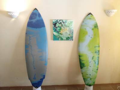 Surfboards + paintings - Interior Decor