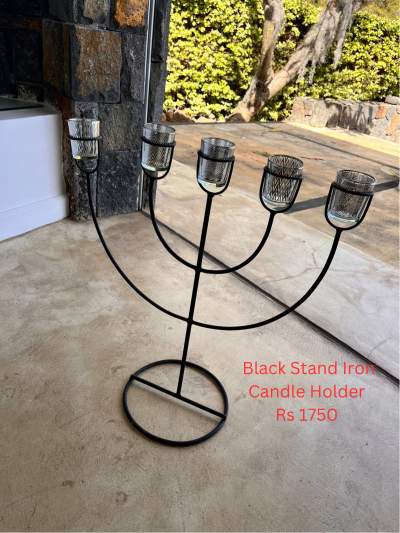 Black Stand Iron Candle Holder - Interior Decor on Aster Vender