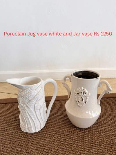 Porcelaine White Vase and Jar Vase - Interior Decor on Aster Vender