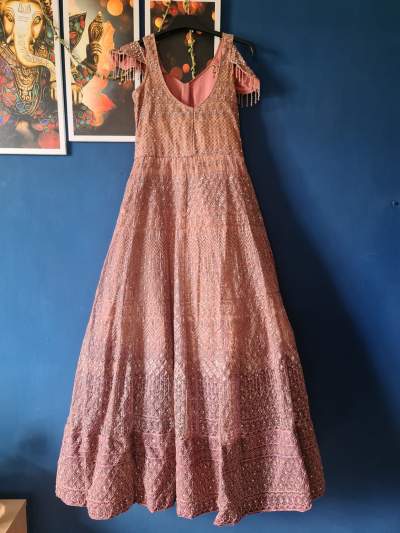 Off - shoulder Indian Gown - Lehenga