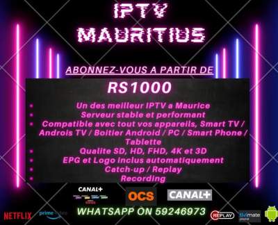 IPTV...as from RS.1000. Whatsapp on 59246973 - TV Box on Aster Vender